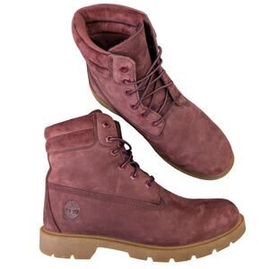 Timberland Linden Woods Burgundy Red Suede Leather Waterproof Boot Womens 9